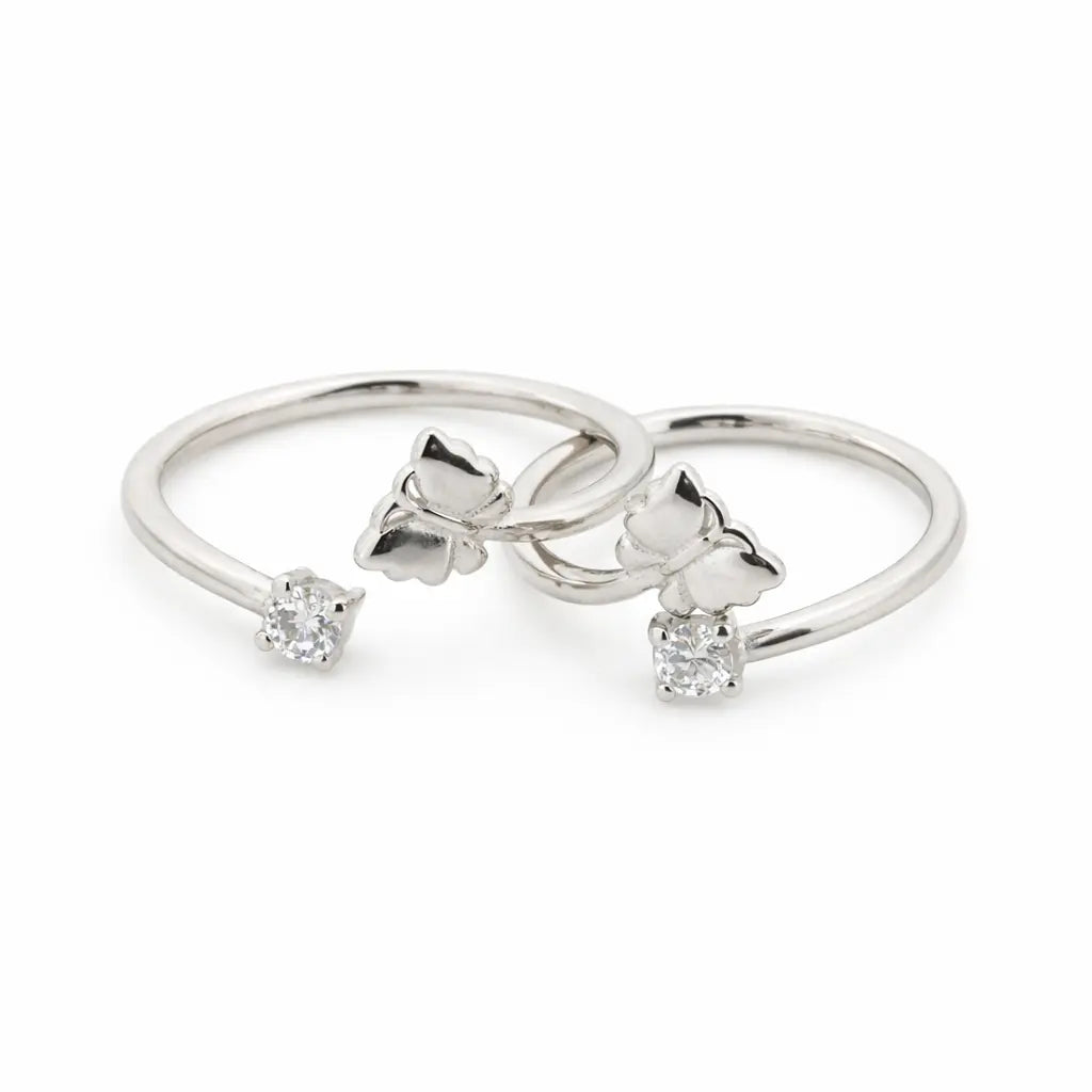 Nectar Rhodium Toe Rings 7