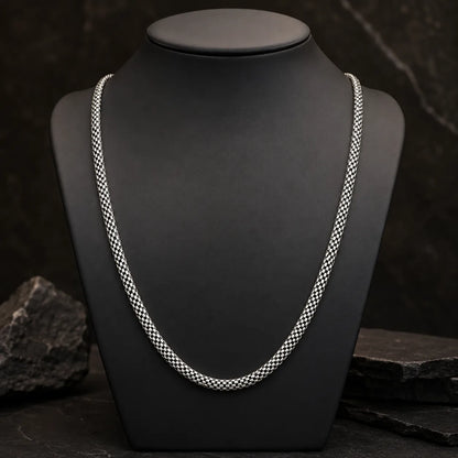 Obsidian Oval Oxidised Chain for Men 1