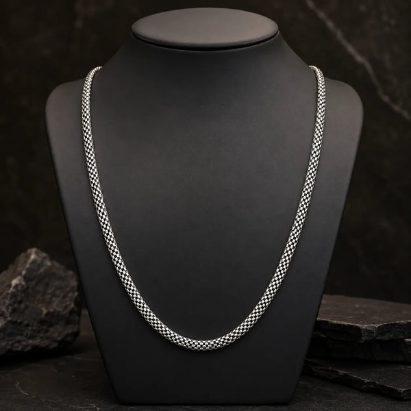 Obsidian Oval Oxidised Chain for Men 1