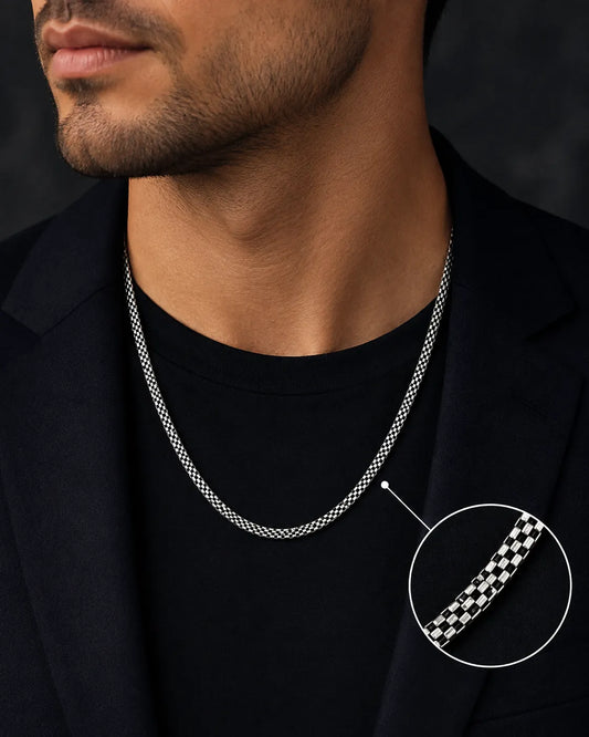 Obsidian Oval Oxidised Chain for Men 2