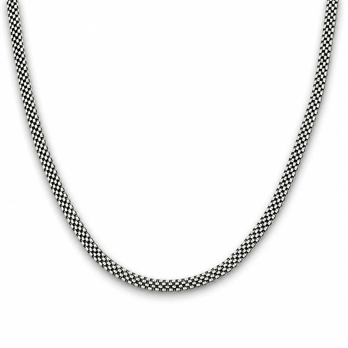 Obsidian Oval Oxidised Chain for Men 4