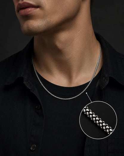 Obsidian Oxidised Chain for Men 2