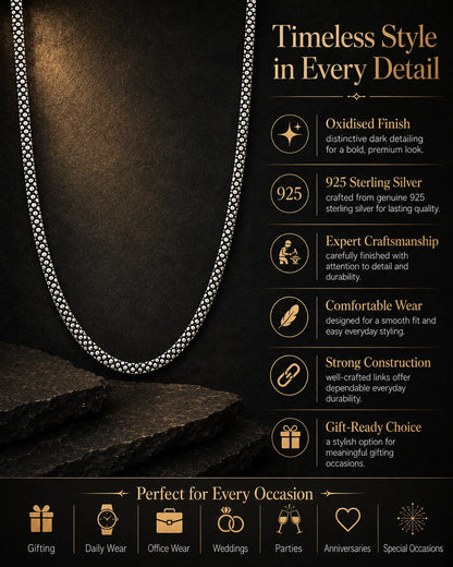 Obsidian Oxidised Chain for Men 3