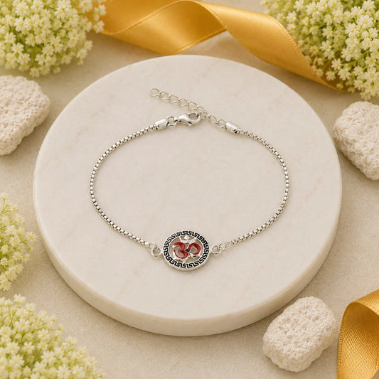 Om Silver Bracelet 1