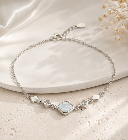 Ophelia MOP Studded Rhodium Bracelet 1