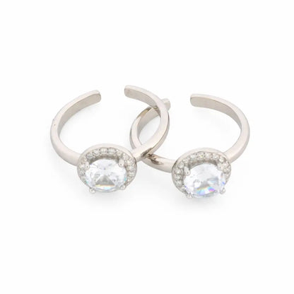 Opulence Rhodium Toe  Ring 8