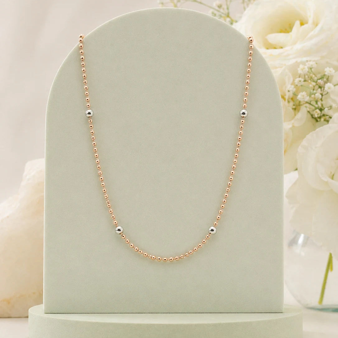 Opulent Rose Gold & Rhodium Necklace 1