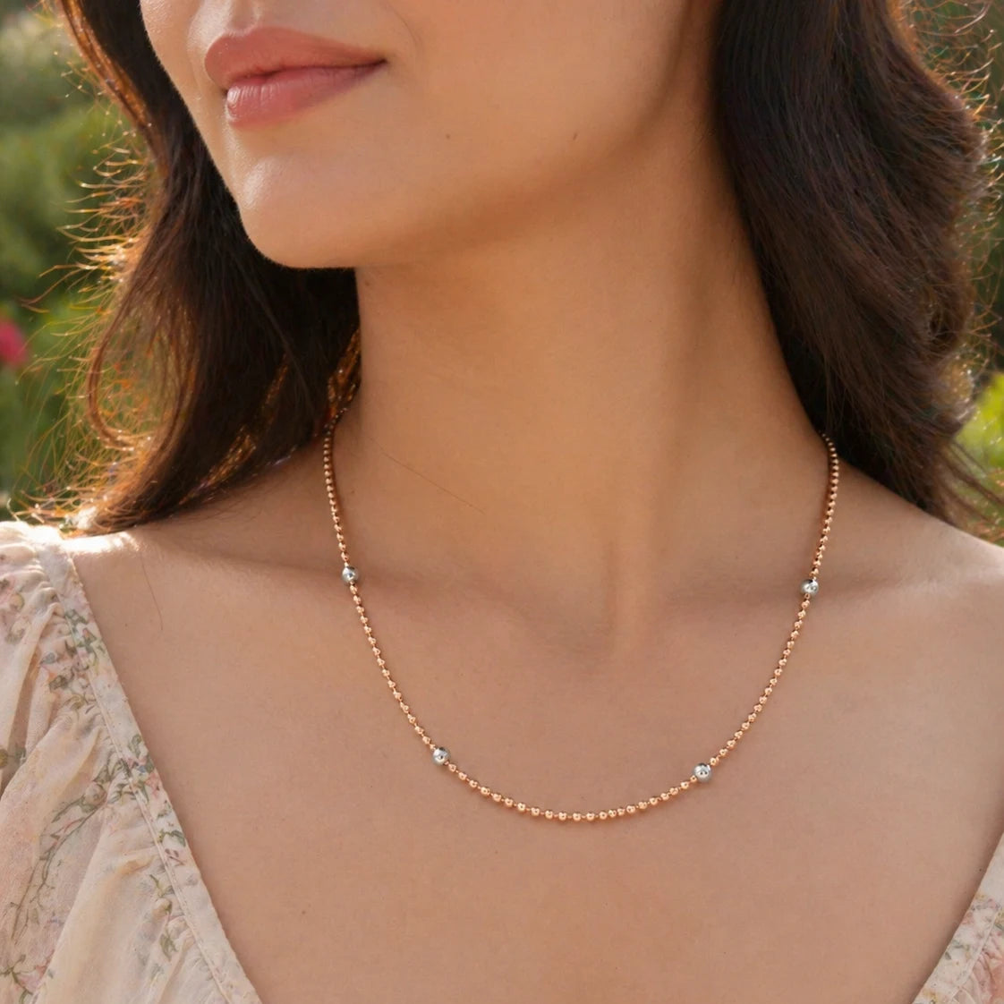 Opulent Rose Gold & Rhodium Necklace 2