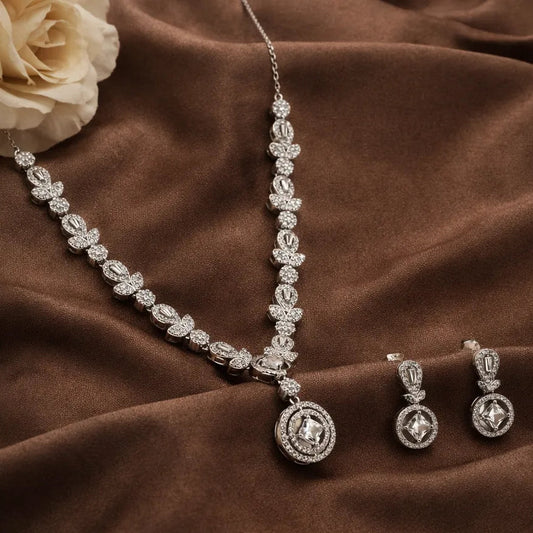 Oriel Rhodium Necklace Set 1