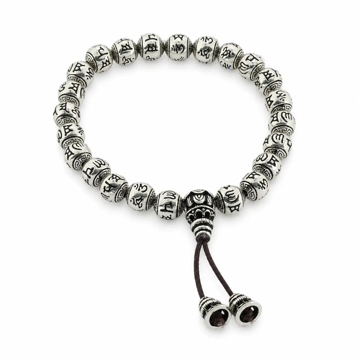 Penance Oxidised Elastic Silver Bracelet 4