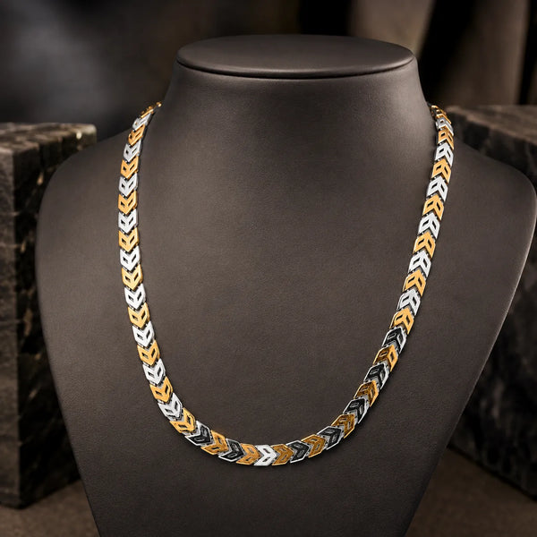 Pharoah Rose Gold & Rhodium Chain for Men 1