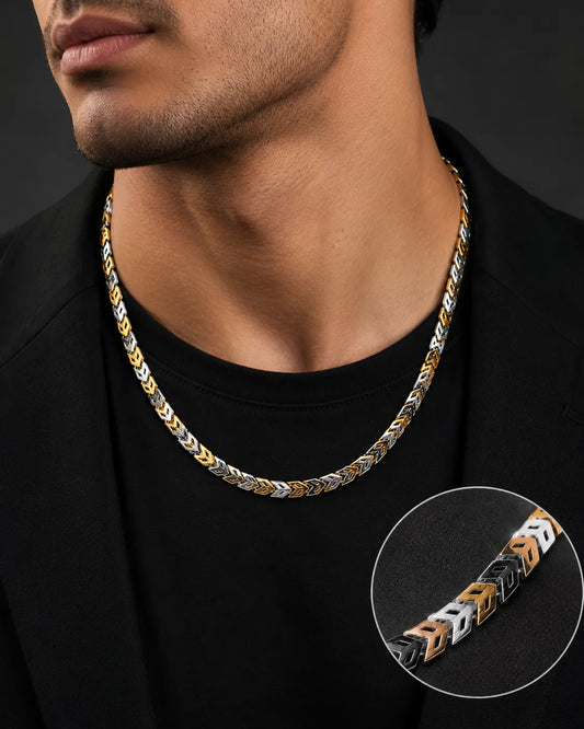 Pharoah Rose Gold & Rhodium Chain for Men 2