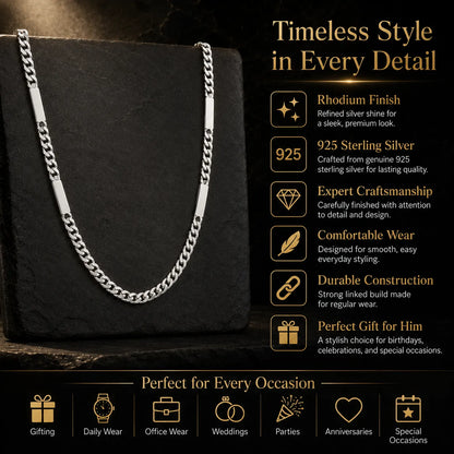 Platnium Sky Rhodium Plated Chain for Men 3