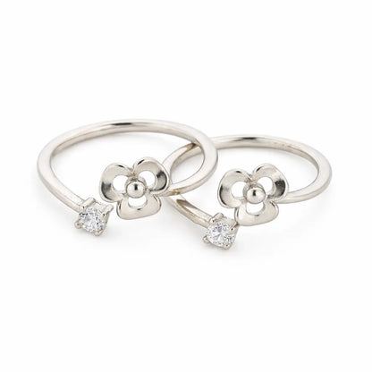 Pollen Rhodium Toe Rings 7