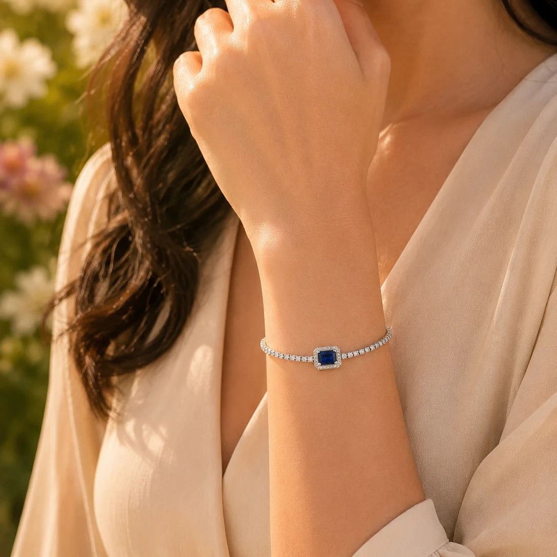 Pure Grace Studded Rhodium Bracelet for Women 2