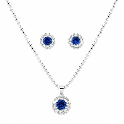 Quintessential Studded Rhodium Pendant Set 4