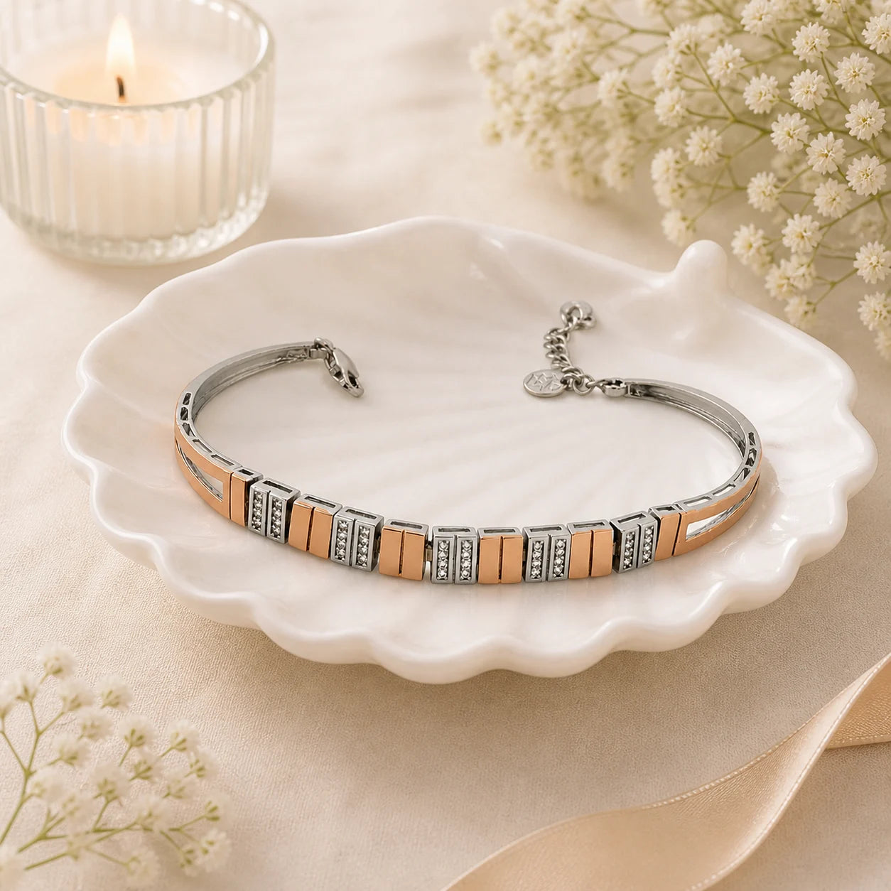 Radiance Rose Gold & Rhodium Bracelet for Women 1