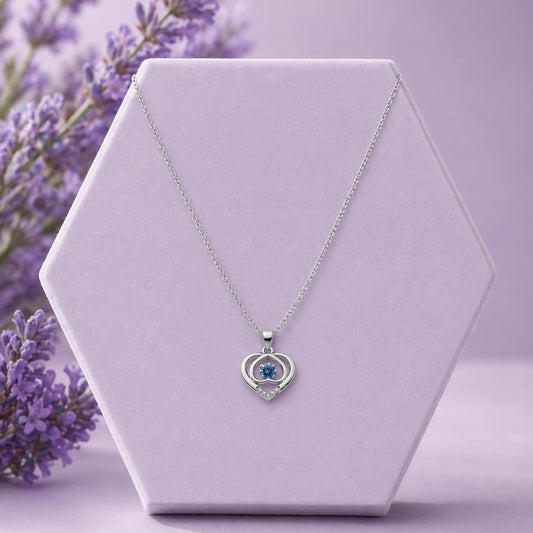 Radiant Heart Rhodium Necklace 1