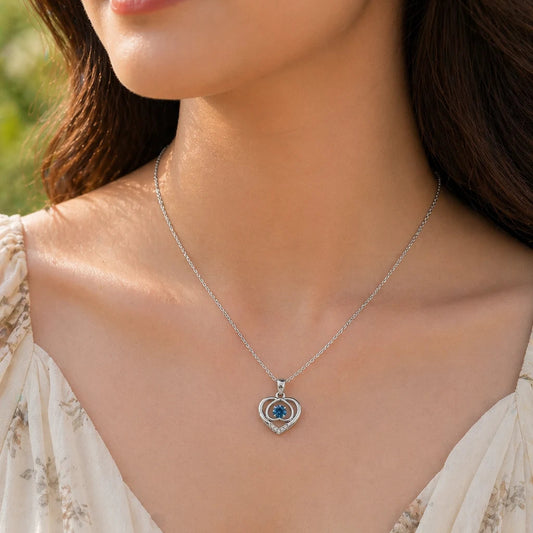 Radiant Heart Rhodium Necklace 2