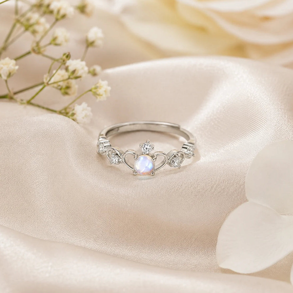 Rainbow Gem Studded Adjustable Ring for Women 1
