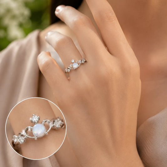 Rainbow Gem Studded Adjustable Ring for Women 2