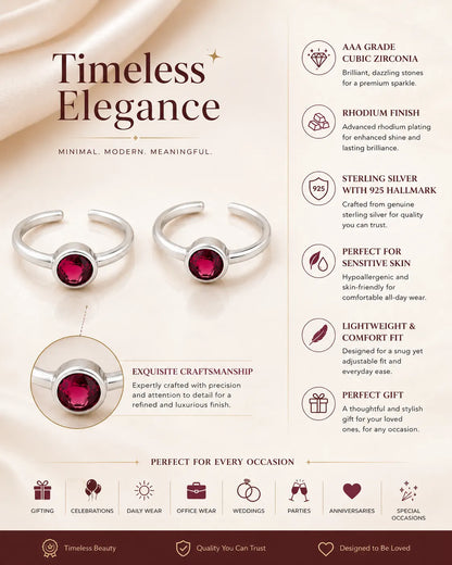Red Singularity Rhodium Toe Rings 3