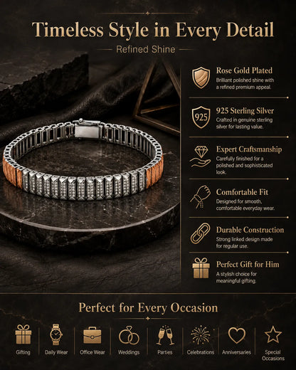 Revel Rose Gold Studded Bracelet for Men 3