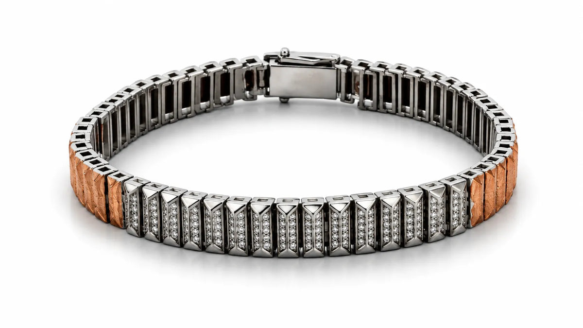Revel Rose Gold Studded Bracelet for Men 4