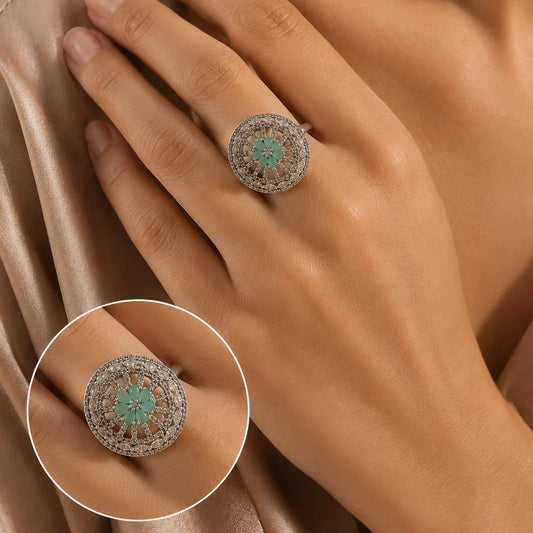 Reverie Adjustable Studded Cocktail Ring for Women 2