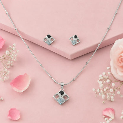 Richness Studded Pendant Set with Removable Lancer Snake Chain 1