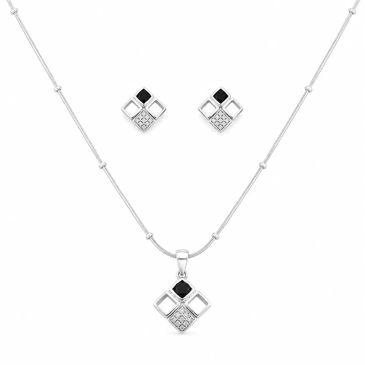 Richness Studded Pendant Set with Removable Lancer Snake Chain 3