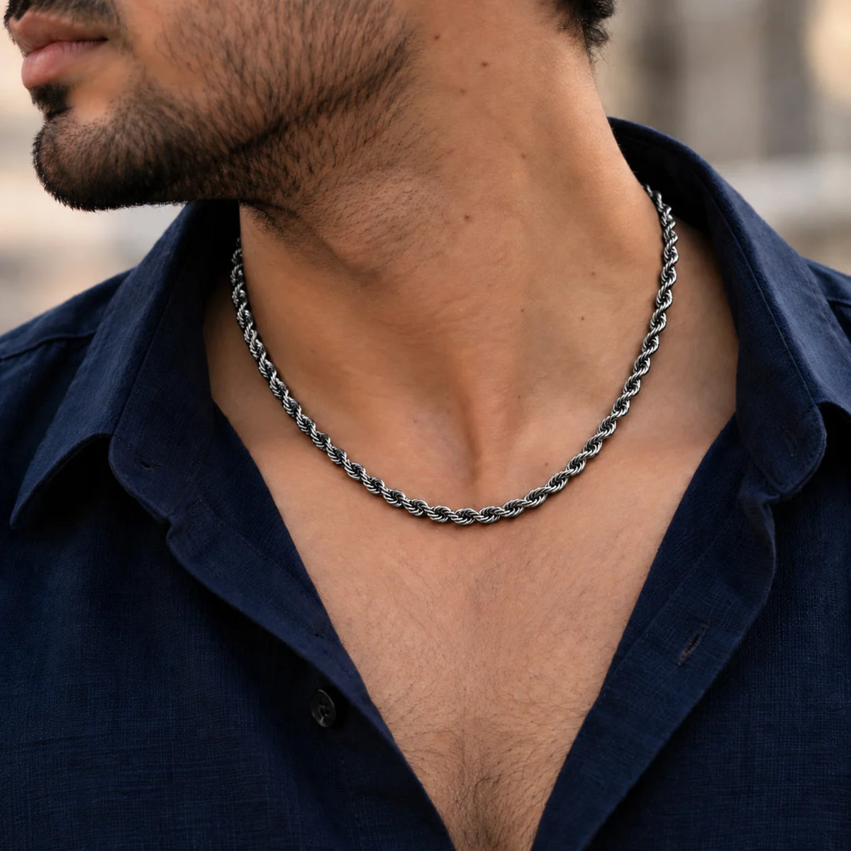 Rope Oxidised Chain for Men 3