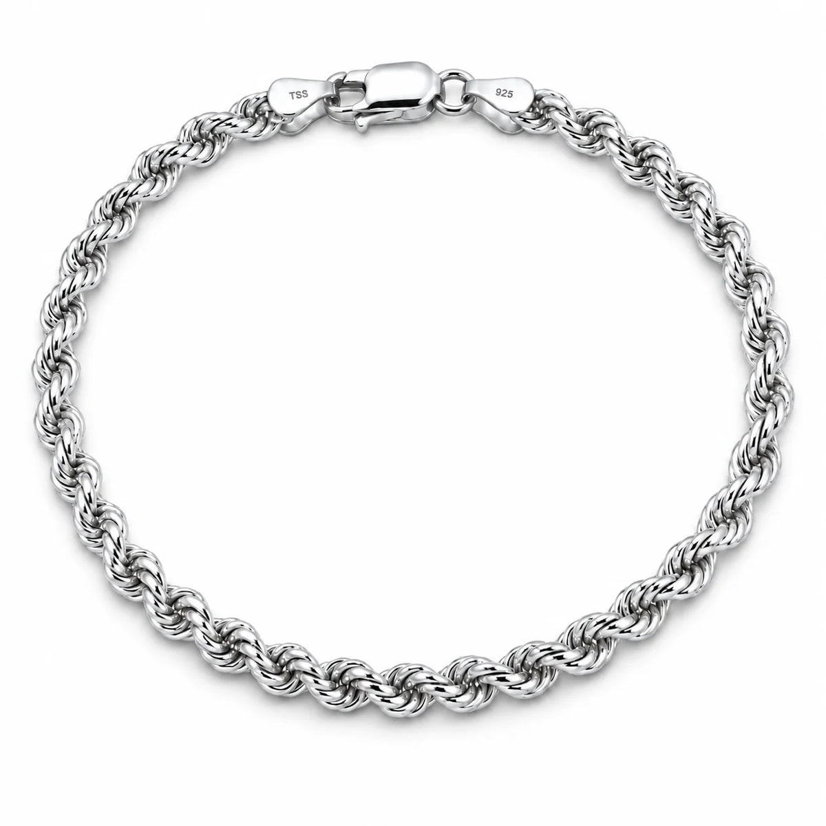 Rope Rhodium Bracelet for Men