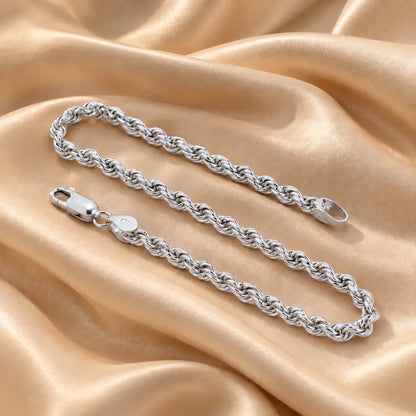 Rope Rhodium Bracelet for Men 1