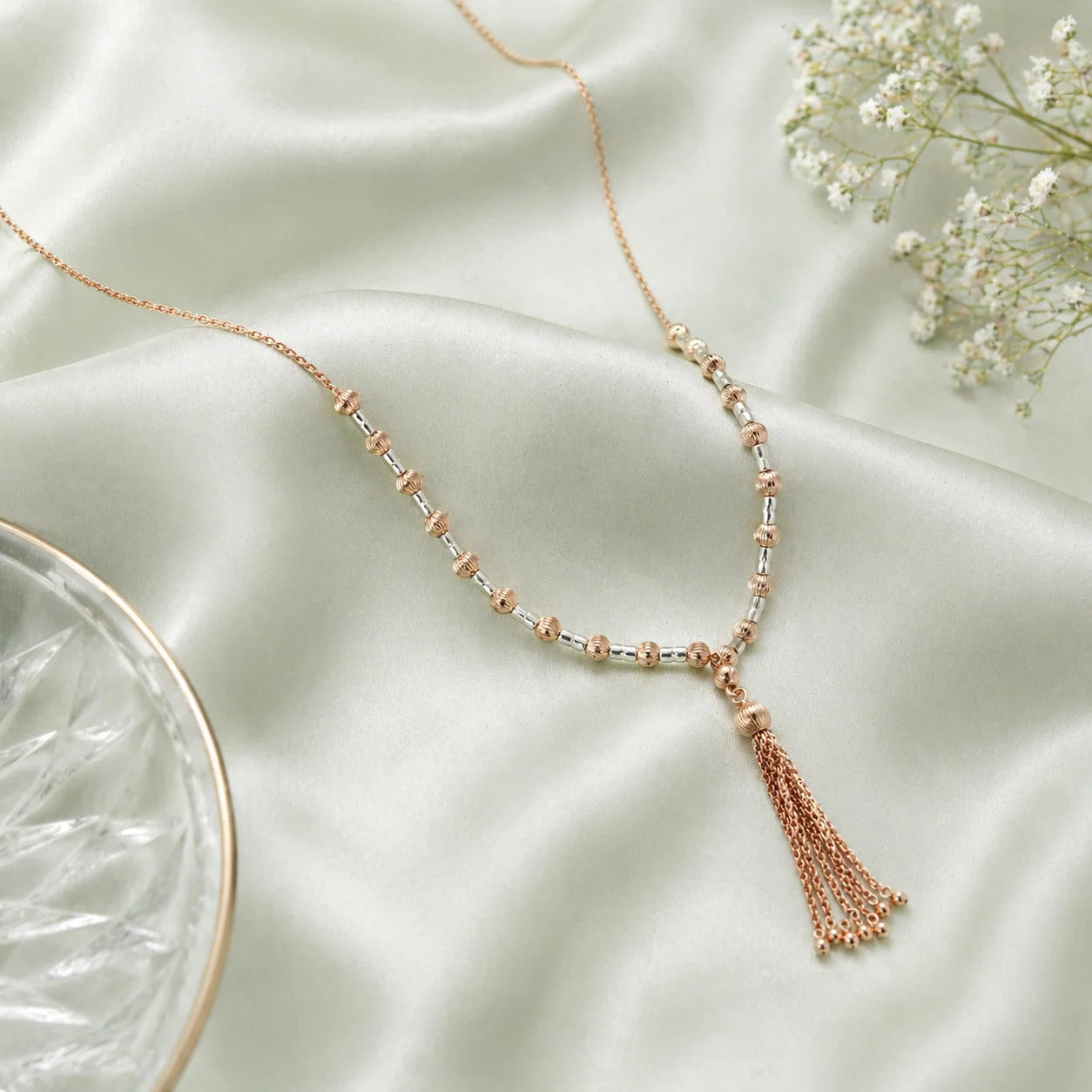 Rosaline Rose Gold & Rhodium Necklace 1