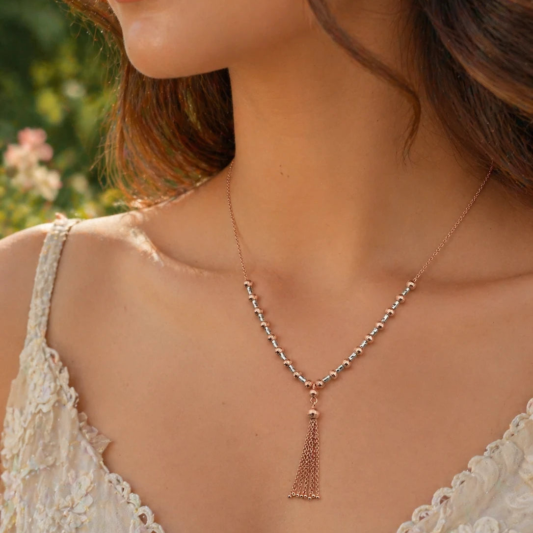Rosaline Rose Gold & Rhodium Necklace 2