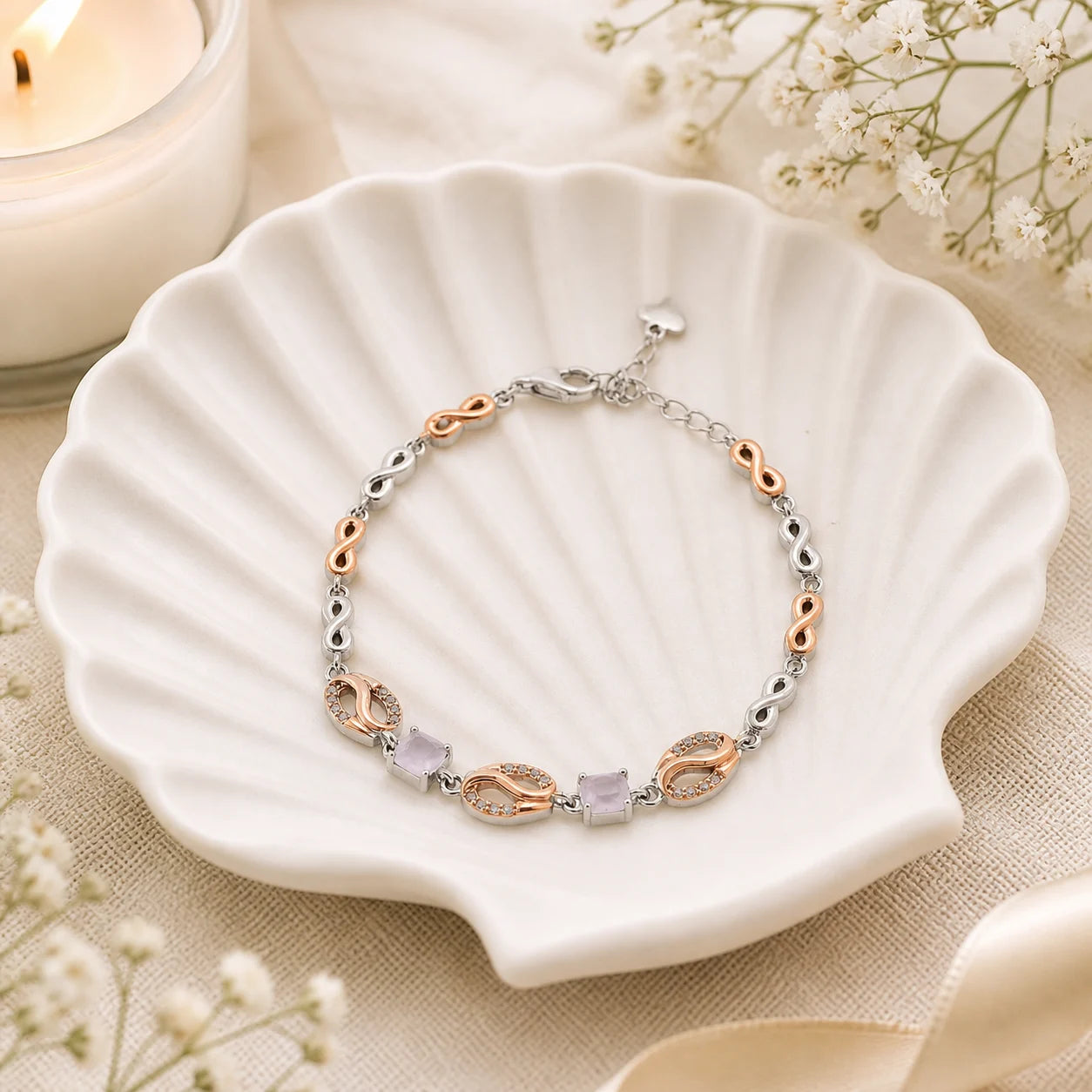Rose Sheen Rose Gold & Rhodium Bracelet for Women 1