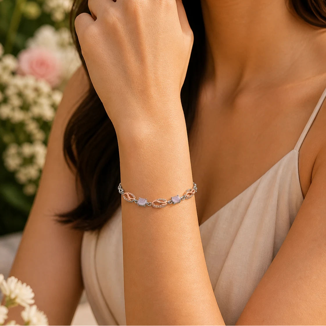 Rose Sheen Rose Gold & Rhodium Bracelet for Women 2