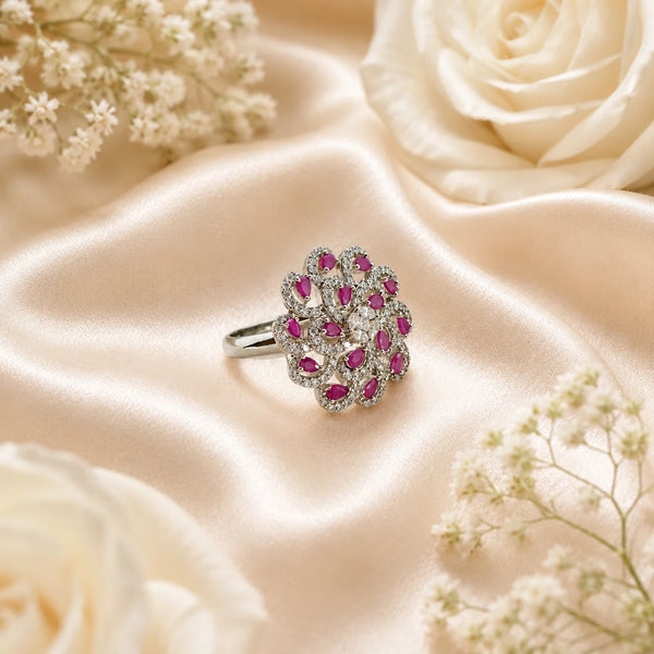 Rosella Adjustable Studded Cocktail Ring for Women 1