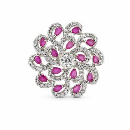 Rosella Adjustable Studded Cocktail Ring for Women 3