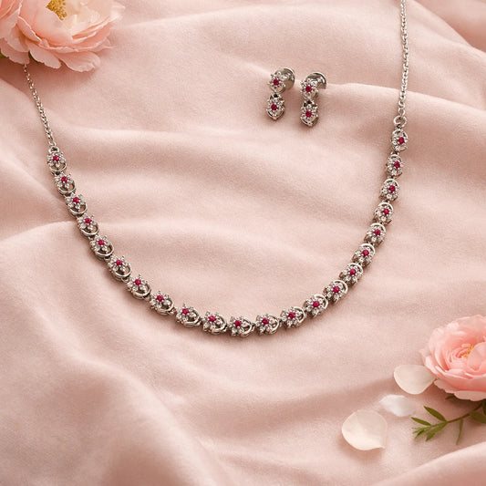 Rosella Rhodium Necklace Set 1