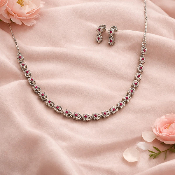 Rosella Rhodium Necklace Set 1