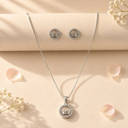 Royalty Studded Pendant Set with Removable Box Chain 1