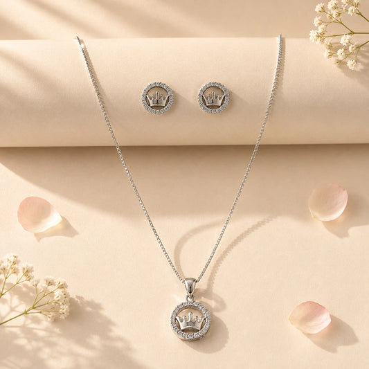 Royalty Studded Pendant Set with Removable Box Chain 1