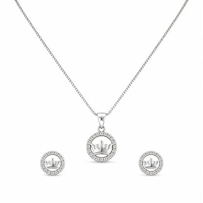Royalty Studded Pendant Set with Removable Box Chain 3