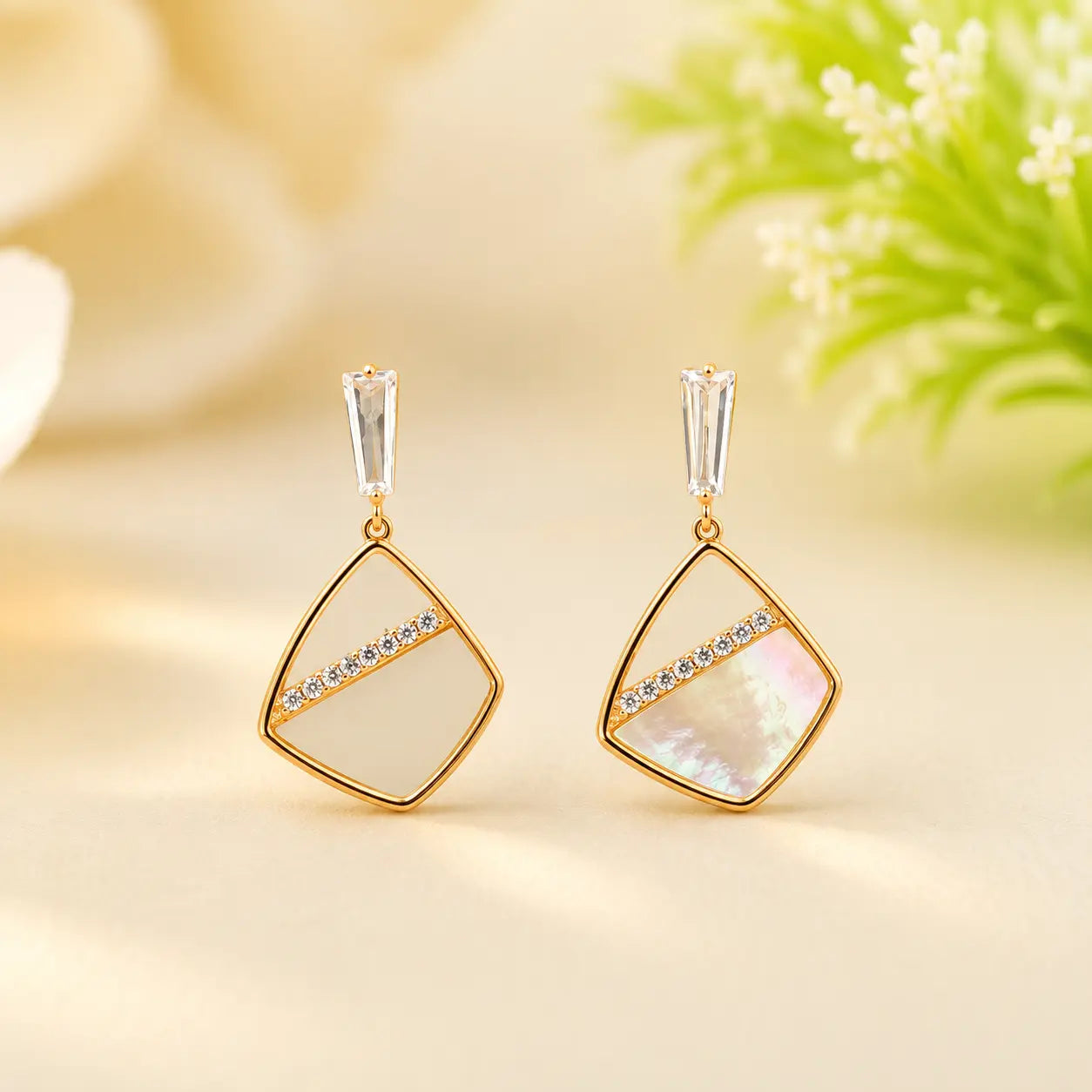 Saturnia MOP Rose Gold Earrings 1