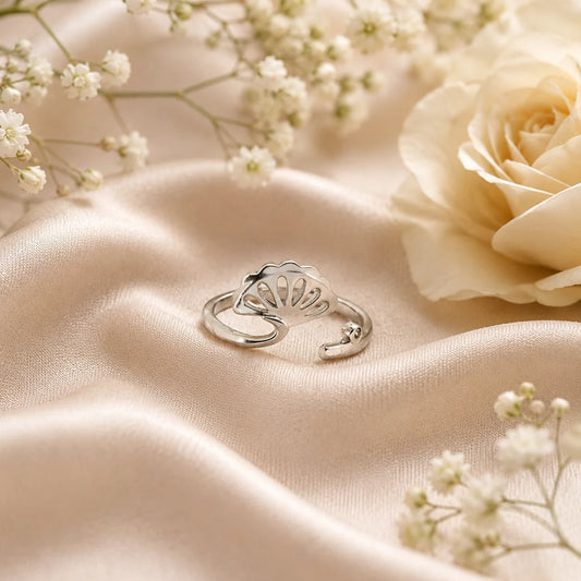 Seaborn Rhodium Adjustable Ring for Women 1