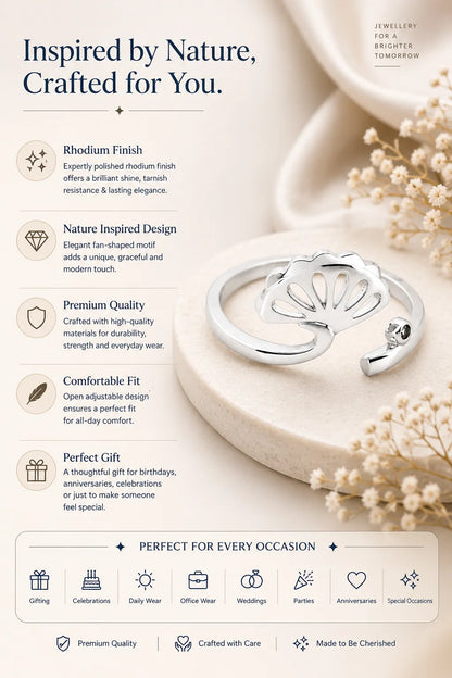 Seaborn Rhodium Adjustable Ring for Women 3