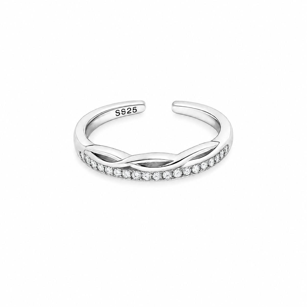Seabreeze Studded Rhodium Toe Ring 4
