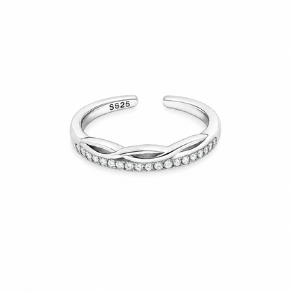 Seabreeze Studded Rhodium Toe Ring 4